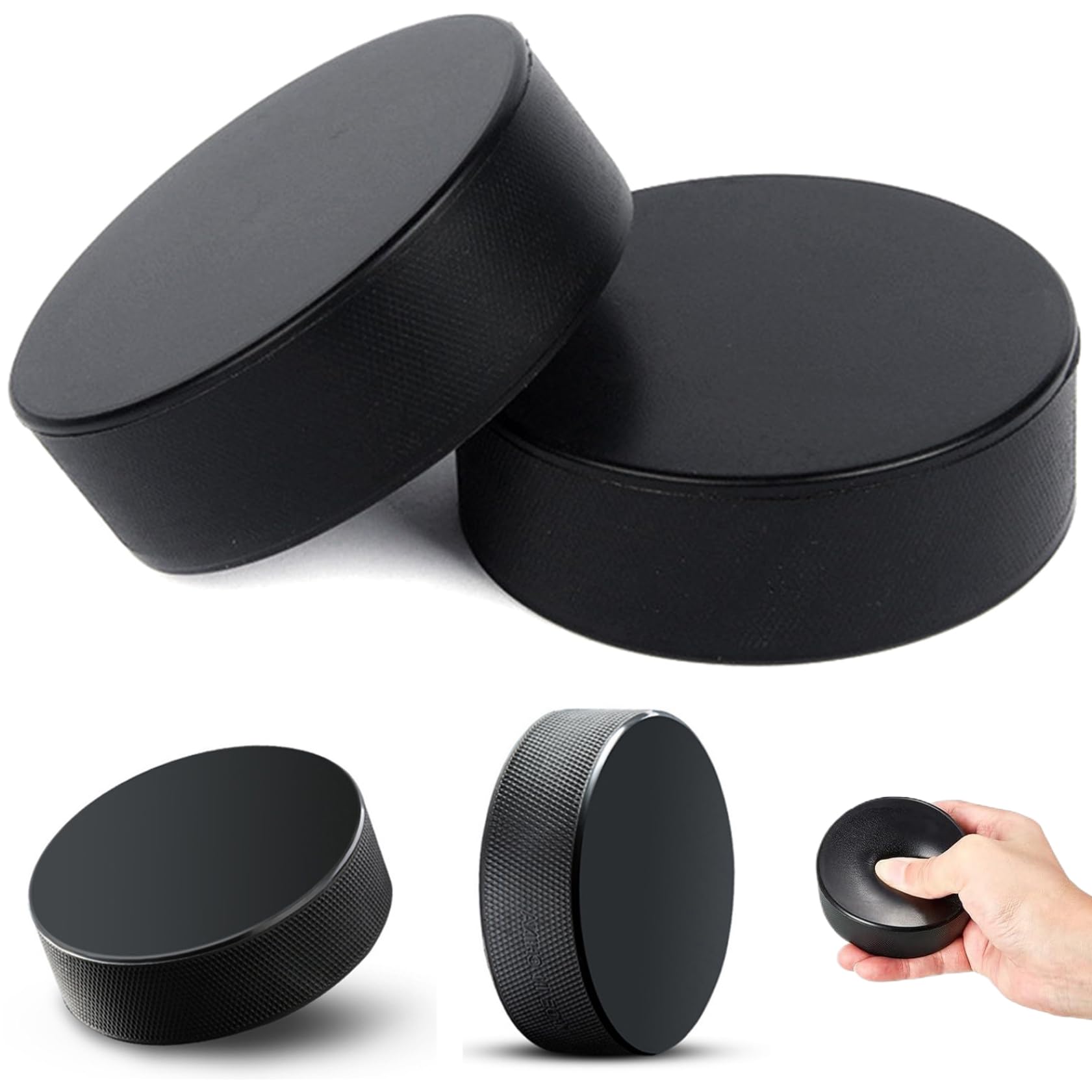 NIDONE Foam Ice Hockey Pucks 4pcs Hockey de Glace résistant aux usures Poudoise légère pour pratiquer et entraînement Classique Pobie Doux pour Les Cadeaux à Usage intérieur