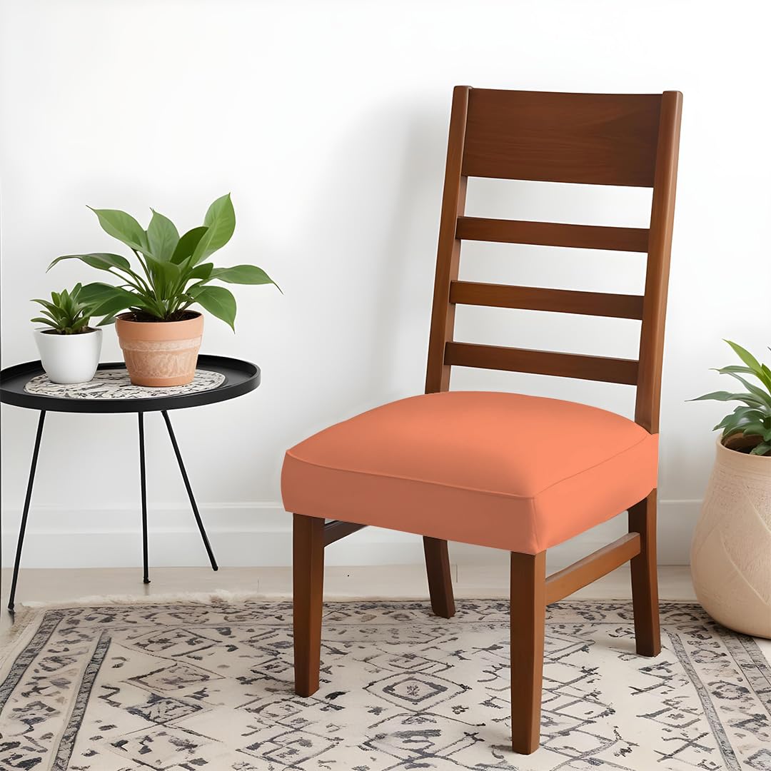 HOTKEI Pack of 2 Peach Dining Chair Seat Cover 200GSM Fabric Elastic Magic Chair Cover Stretchable Protector Slipcover for Dining Table Chair Cover Set of 2 Seater (B0CS69SVBD) Amazon Price History, Amazon Price Tracker