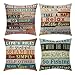 Gspirit 4 Pack Fundas Cojines 45x45 Retro Flequillo Algodón Lino Throw Pillow Case Cojines Decoracion
