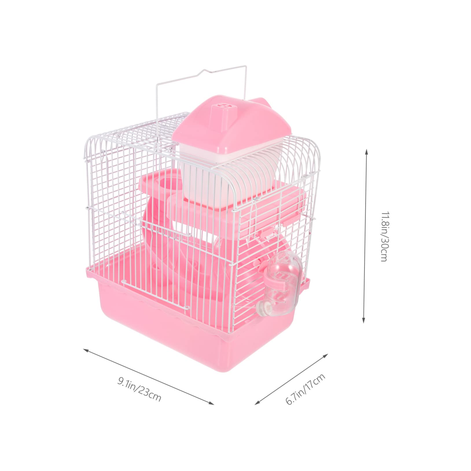 COLLBATH Chinchilla Spielzeug Hamsterhaus in Schlossform Doppelwandig aus Abs und Eisen Rosa Sicher zum Spielen Ruhen und Fressen für Kleintiere