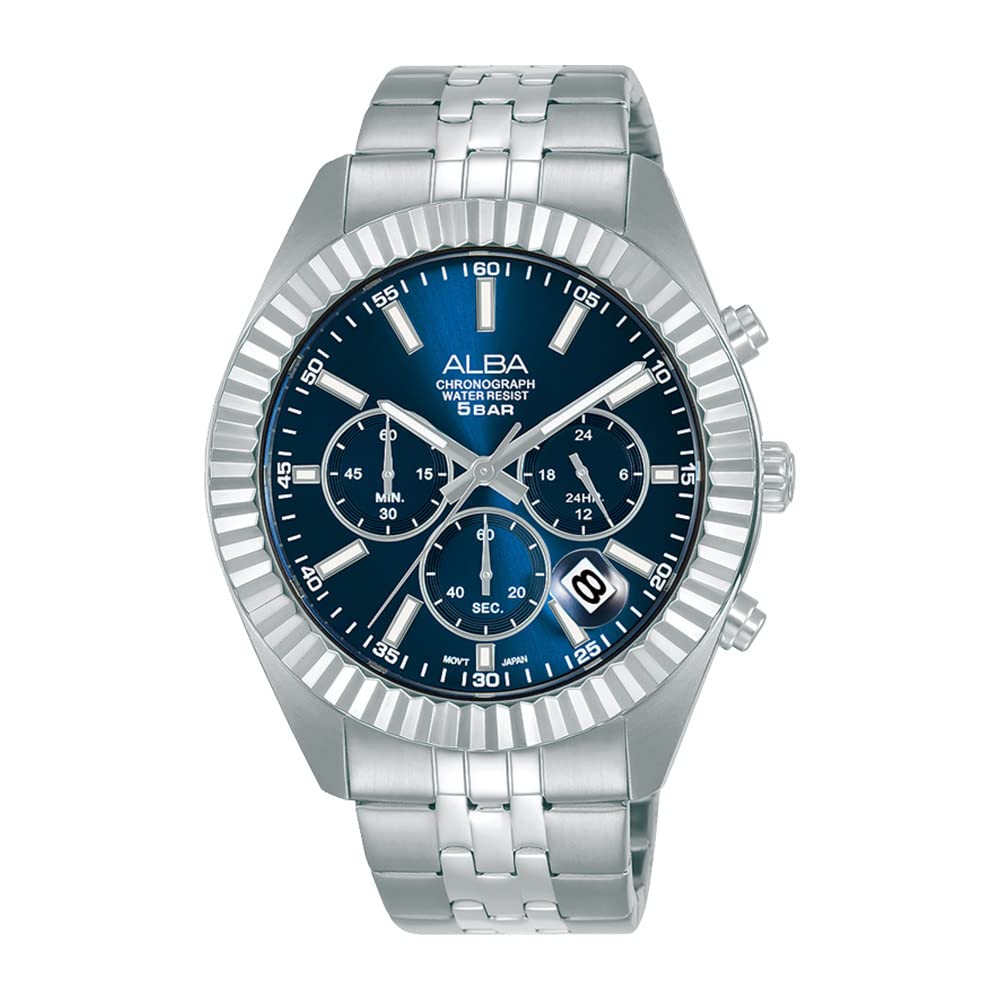 ALBA AT3H17X1 Mens Stainless Steel Chronograph Watch - Stylish Design, Japanese Quartz Movement, Water Resistant - by Seiko Watch Corporation (B09C3PJVMZ) Amazon Price History, Amazon Price Tracker