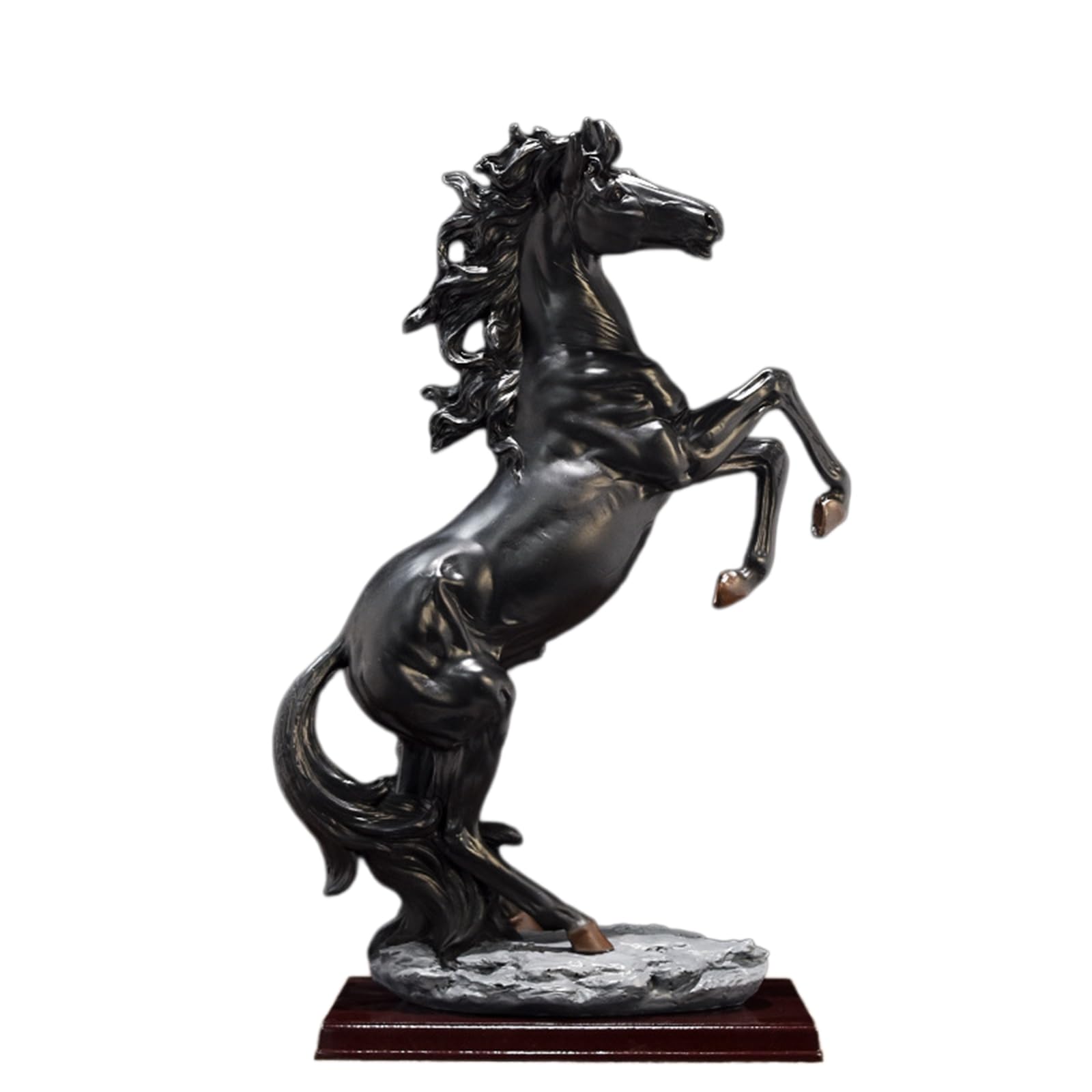 YXCQHZM 18inch Figurine Horse Resin Statue Braided Horse With Meaning Of Success for Desk Bookshelf Cabinet to Attract Luck and Wealth (black)