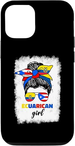 Funda para iPhone 1212 Pro, mitad ecuatoriana y puertorriqueña Rico Ecuador Flag Girl Mix