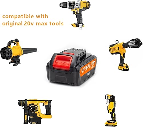 Miniatura 5 de Paquete de 2 (DCB206) 6.0Ah 20V Baterías, Reemplazo para Dewalt 20V Max Batería DCB206-2 DCB204 DCB203 DCB201, compatible con Dewalt DCDDCFDCG