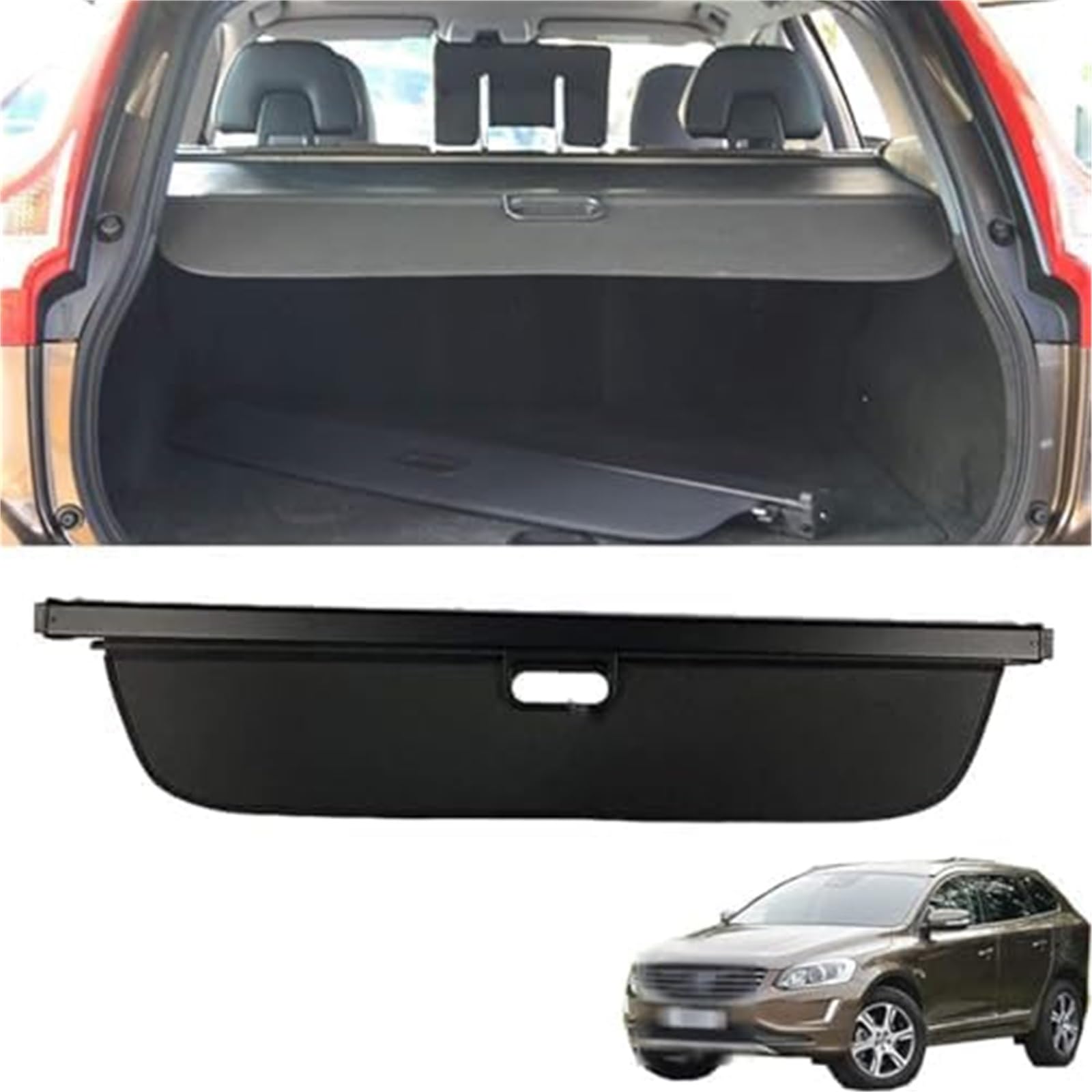 fhjwqronte Cargo Area Storage Rack Cargo Cover, for Volvo 2009-2018 Car Retractable Rear Trunk Parcel Shelf Luggage Shade Shield Security Organizer Boot Load