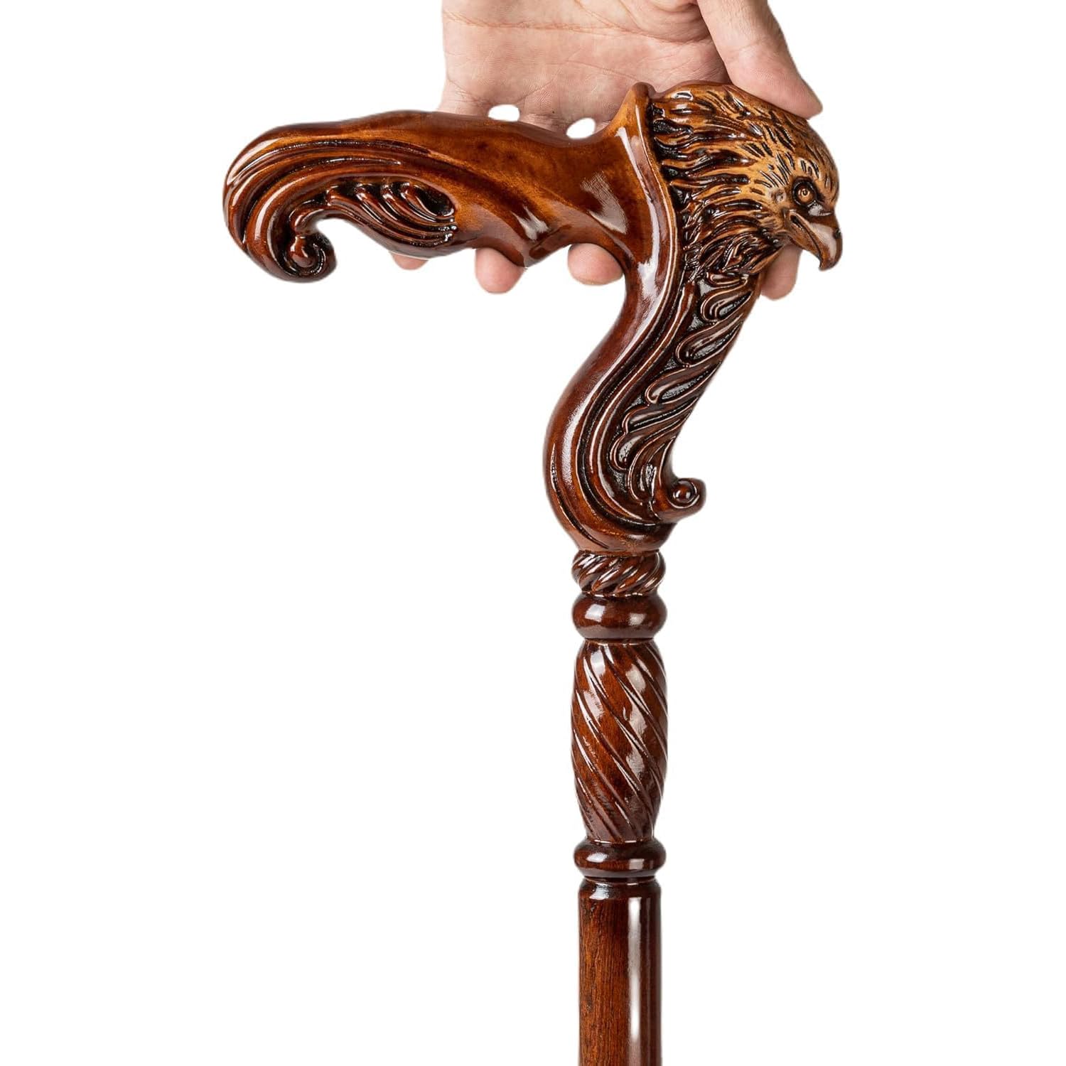Handgeschnitzter Gehstock - Ergonomischer Griff - Vintage Holz Gehstock für Senioren und Erwachsene