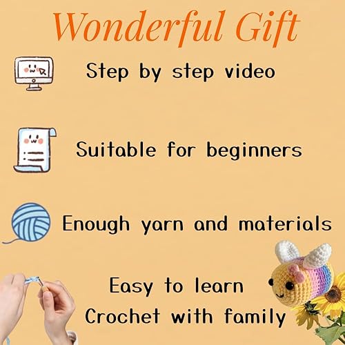 Miniatura 5 de Kit de ganchillo para principiantes, kit de ganchillo para principiantes con tutoriales en video paso a paso, kit de animales de ganchillo
