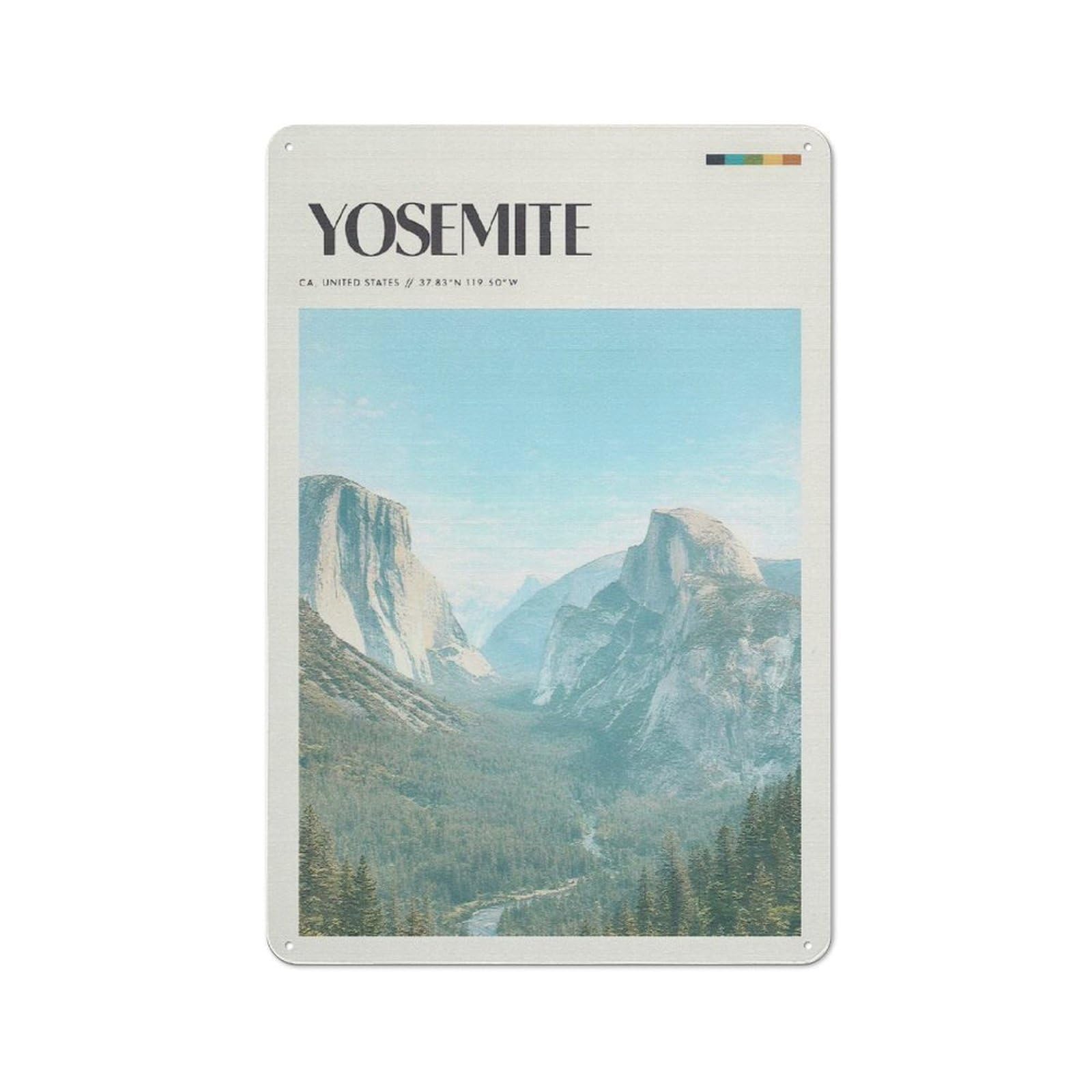 Junmoney Style-19 Urban Yosemite National Park Vintage (3) Decorative Metal Plaque 30X20cm, Urban Room Decor For Flat, Bar, Studio Or Gallery Wall