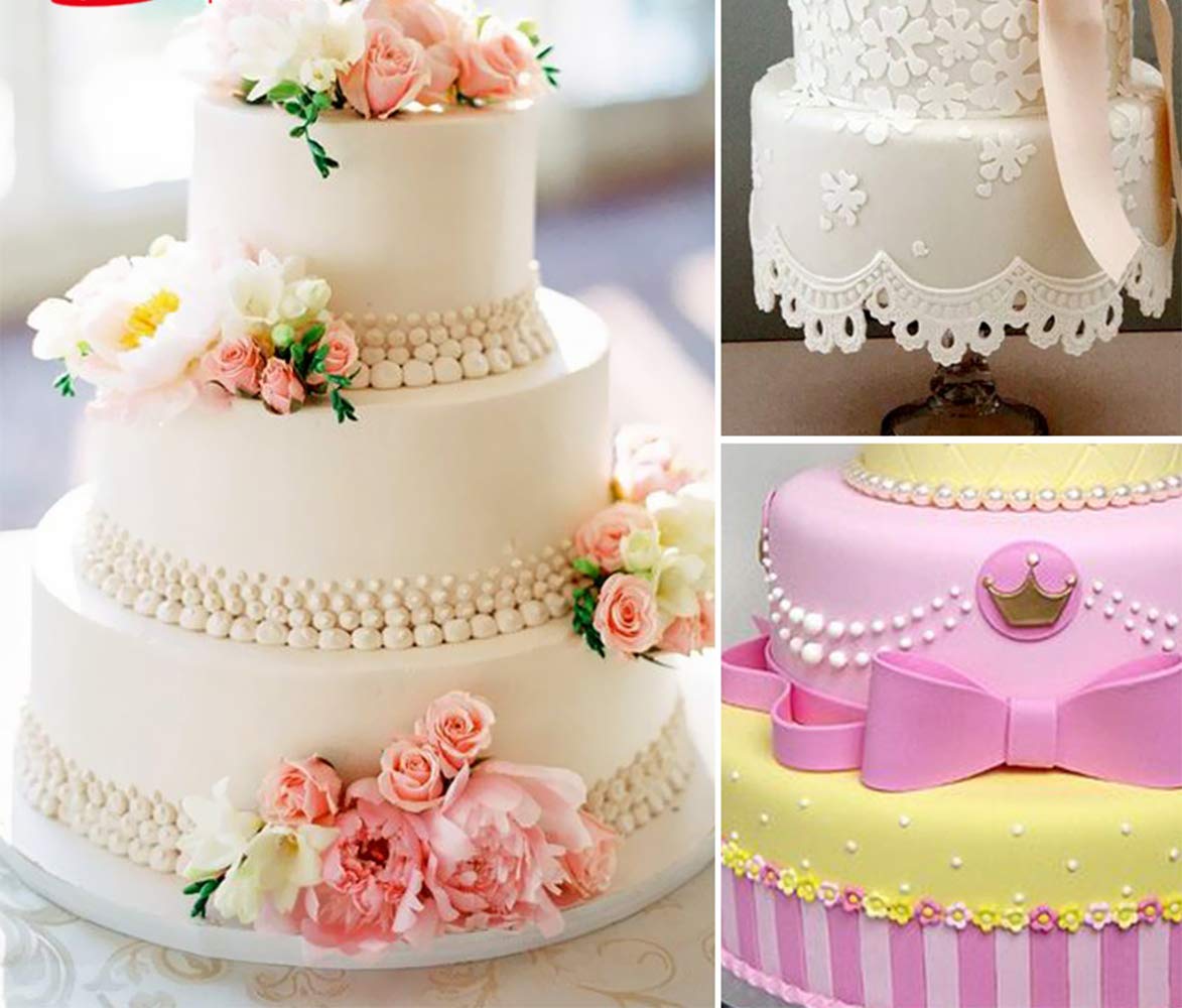 Lawei 3 Pack Silicone Pearl Fondant Molds - Silicone Baroque Relief Border Molds Rope Mold Cake Decorating Molds for Kitchen DIY Baking Tools