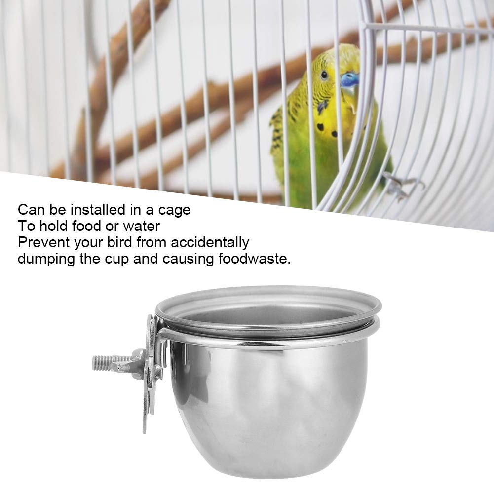Kathson Edelstahl Vogelfutterspender Set (8 Stück) - Mit Klemmhalter Für Käfig, Für Papageien, Sittiche & Kleintiere