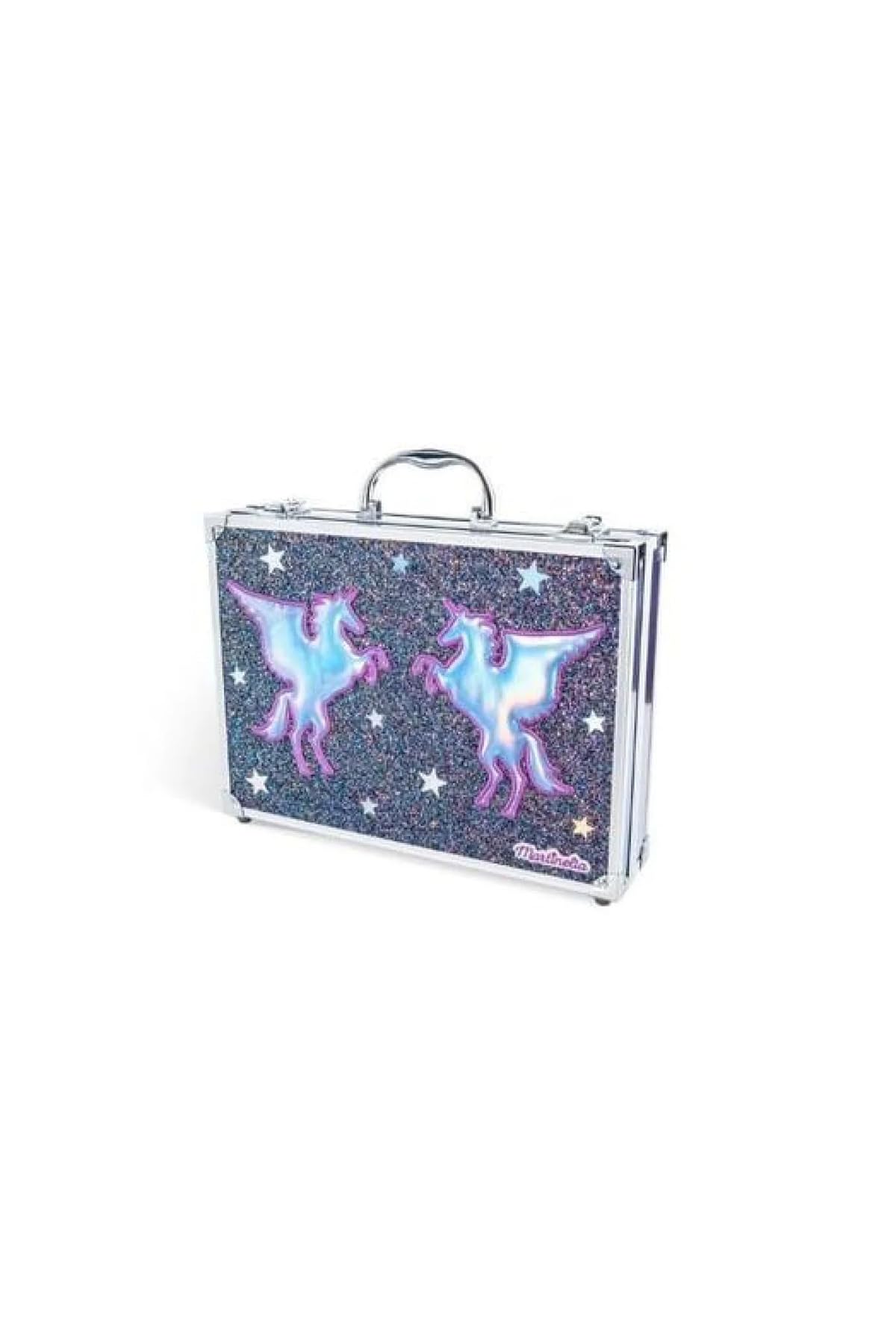 MARTINELIA Galaxy Dreams SUPER CASE – kuferek na kosmetyki ze wspaniałymi motywami jednorożca, w zestawie duży wybór kosmetyków dla dzieci, prezent dla dziewczynek, kolorowy, 8/34,5/26 cm, kuferek na
