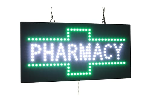 Pharmacy Sign, 24"x12", 60x30cm, TOPKING, LED, Neon, Florescent, Signage, Signboard,