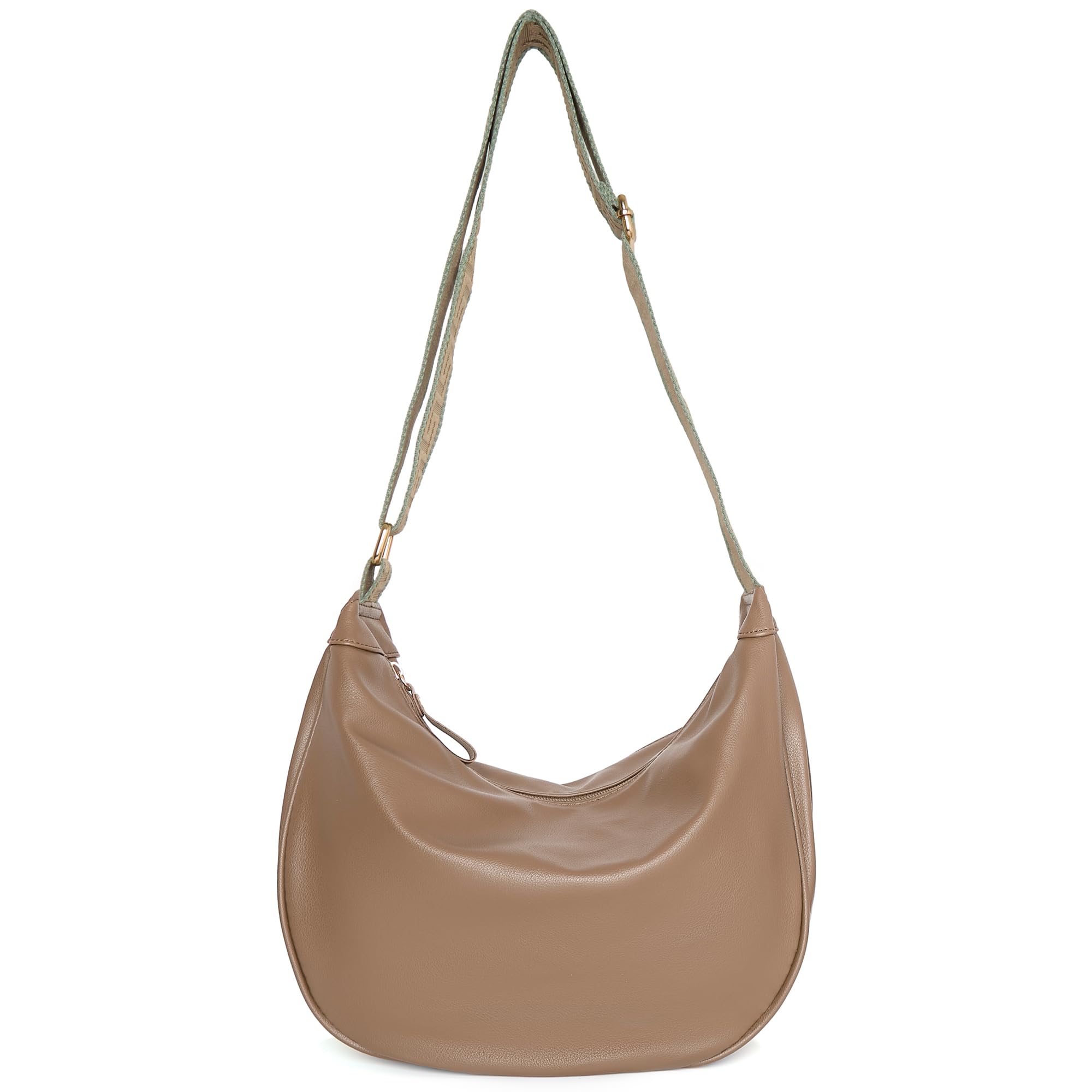 Woodland Leathers Women's Hobo Bag, Versatile Crescent Shoulder Bag With Adjustable Strap For Crossbody Wear, Small Faux Leather Ladies Bags With Zipper, Casual Design Handbags For Women