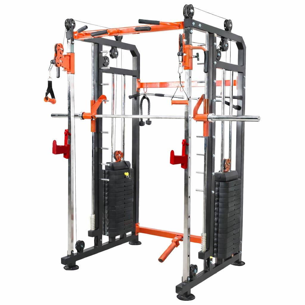 Gym24 Functional Trainer with Smith Machine – All-in-One Home Gym Machine | Chest, Bicep, Tricep,Back Workout | Ultimate Strength Training | PVC