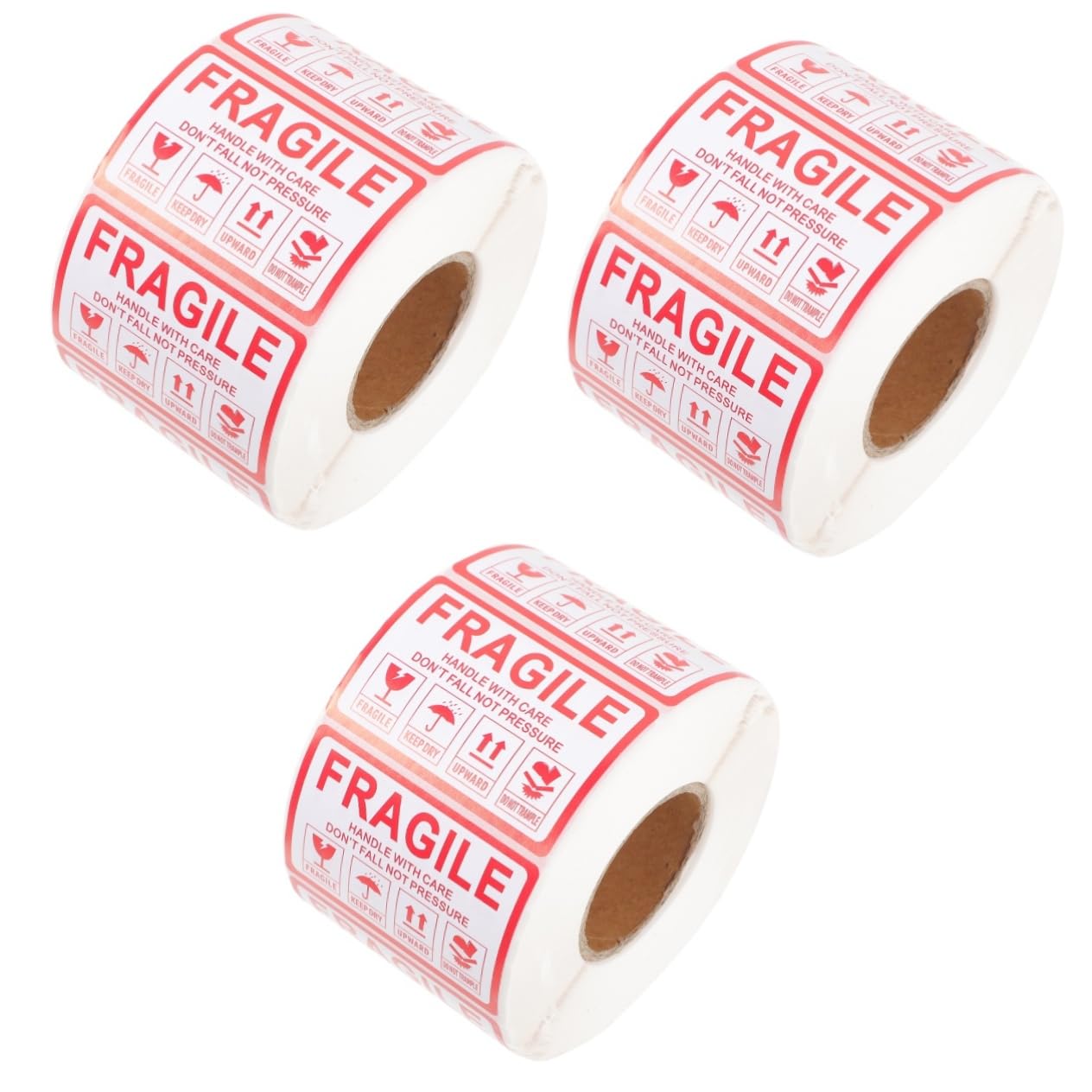 Tofficu 3 Rouleaux étiquettes d'avertissement adhésives étiquette autocollantes etiquette fragile expédition ruban adhésif transparent Vide autocollant fragile autocollants fragiles Papier