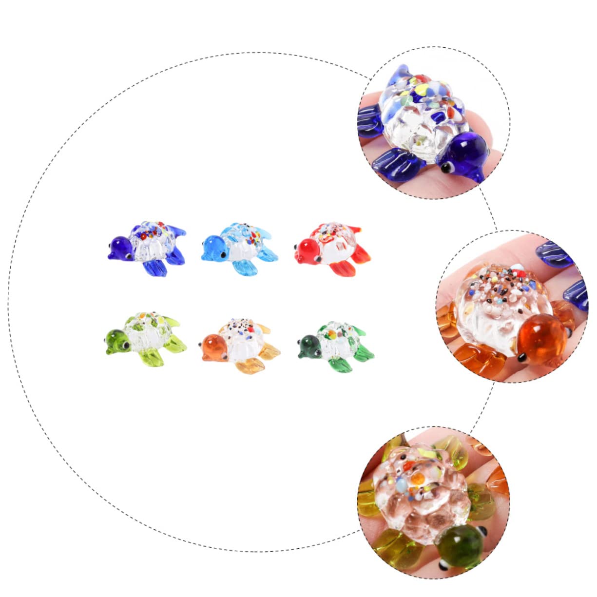 MAGICLULU PCS Ornamento Fish Tank Decor Vitroleros para Mini Figura Mini All'Aperto Statua Figura Modelli Alta Borosilicato di Mare