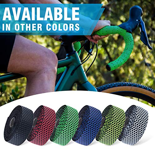 Marque Hex Bicycle Handlebar Tape - Road Bike Handle Bar Tape 2Pcs Per Set (Green) #TOP4