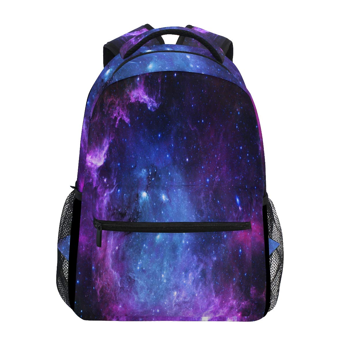 FenderBursting Galaxy Nebulae Backpack Waterproof School Shoulder Bag Gym Backpack, Purple Star Starry Laptop Bag Outdoor Travel Bag For Kids Boys Girls Women Men