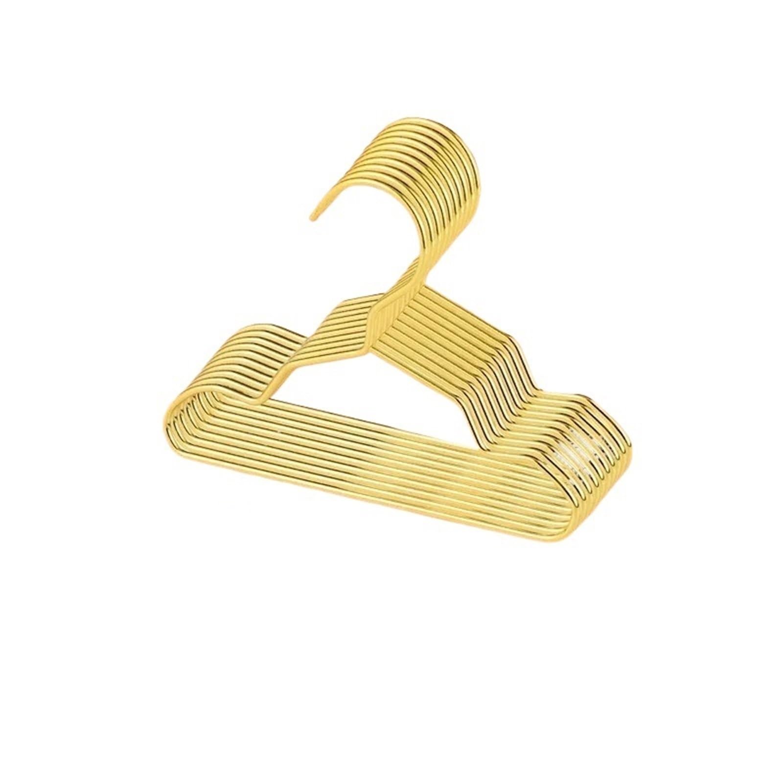 Hangers Kids Child Clothes Hangers Metal Pet Storage Rack Apparel Wardrobe Portable(Gold-15CM,10pcs)