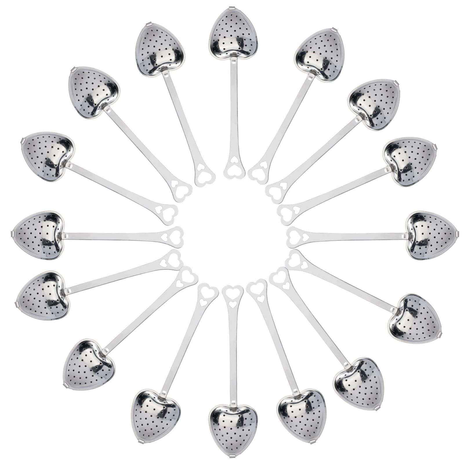 2-Pack Heart Shaped Tea Strainers - Stainless Steel Loose Leaf Tea Infuser Spoons
