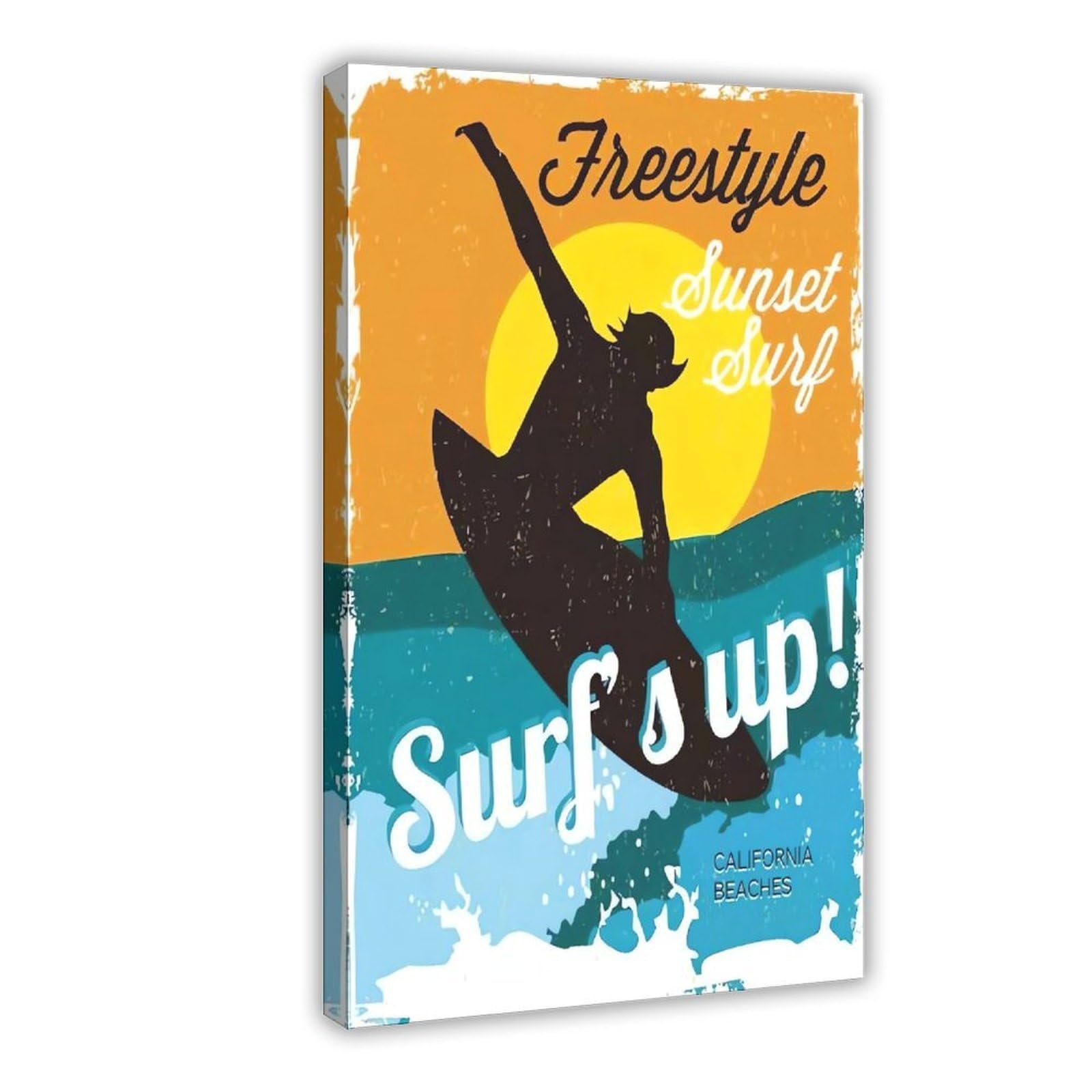 QNVJQKDSI Surfer Vintage Canvas Poster Wall Art Decor Print Picture Paintings for Living Room Bedroom Decoration 24" L X 36" W