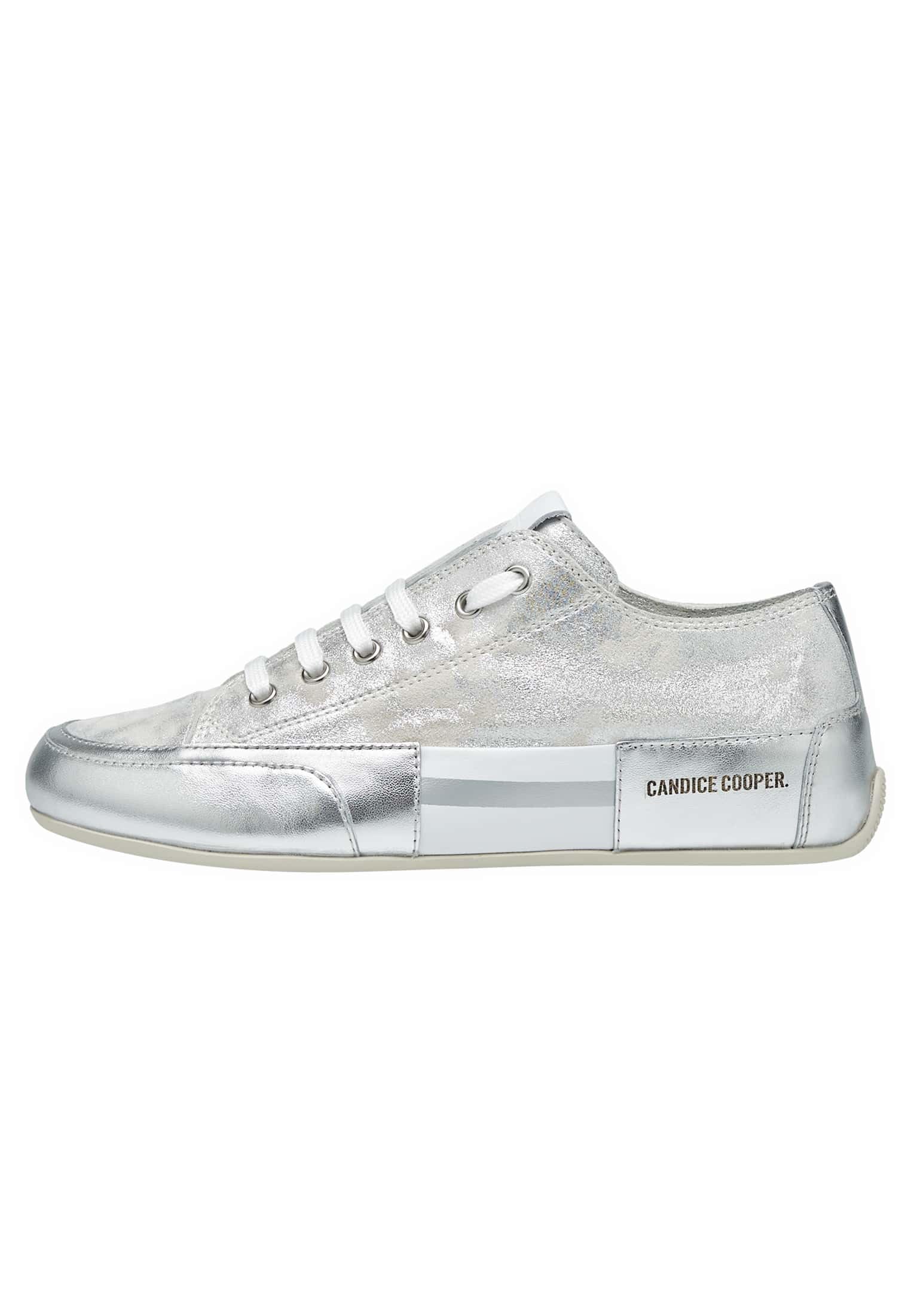 Candice Cooper Rock Patch S-Sneakers in Old Nappa Leather and Buffered Leather, Beige, 9.5 UK