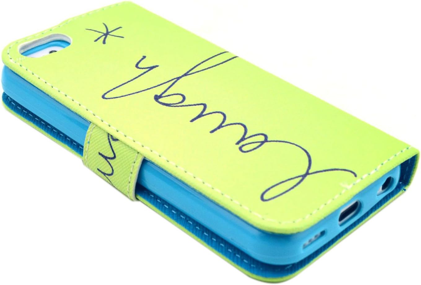 iPhone 5C Case, Speedtek Laugh Pattern Premium PU Leather Wallet Flip Protective Skin Case with Magnetic Closure for Apple iPhone 5C (2013) (Built-in Credit Card/ID Card Slot)