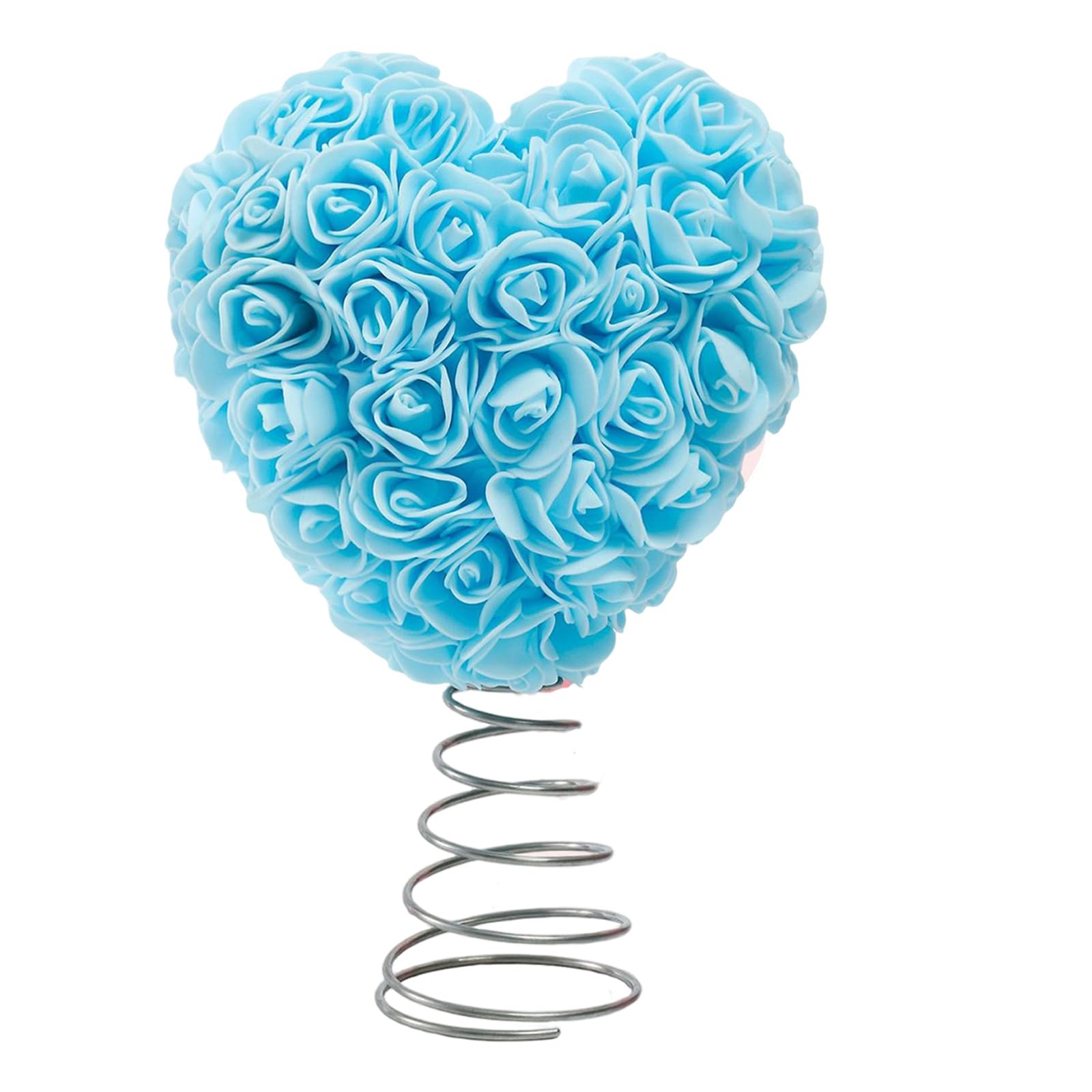 Tfaoys Blue Day Tree Top Preserved Rose Flower Heart Tree Top Ornament For Wedding Christmas Holiday Party Centerpieces Valentines Day Preserved Flower Heart Ornament