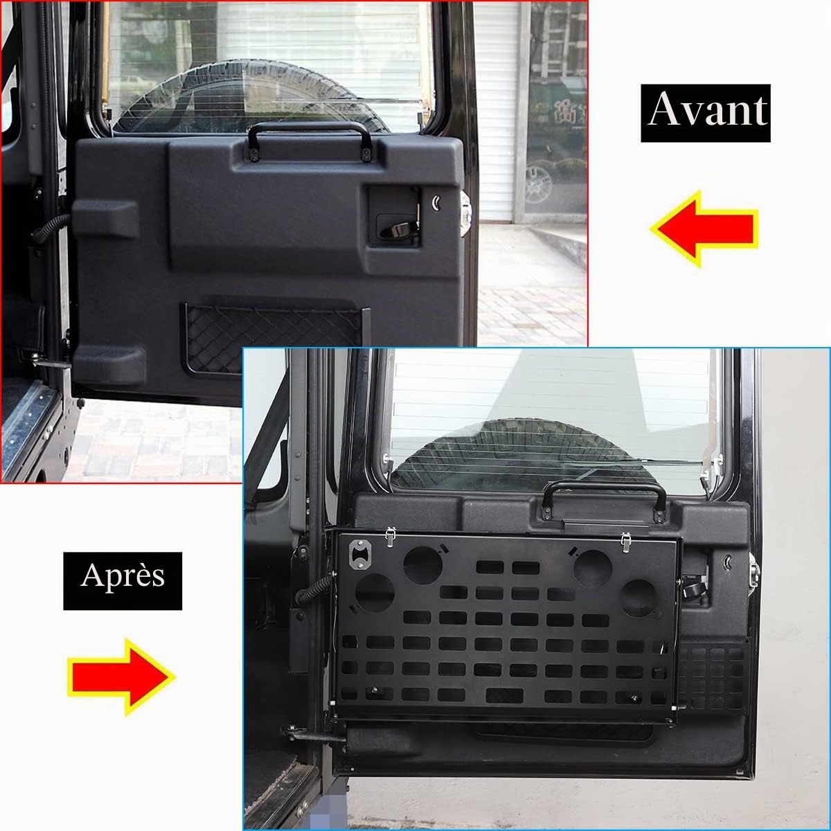 Table pliante en alliage d'aluminium pour porte arrière de voiture, étagère de chargement, table de rangement pour LR Defender 90 110 2004-2019, accessoires d'organisation de hayon arrière