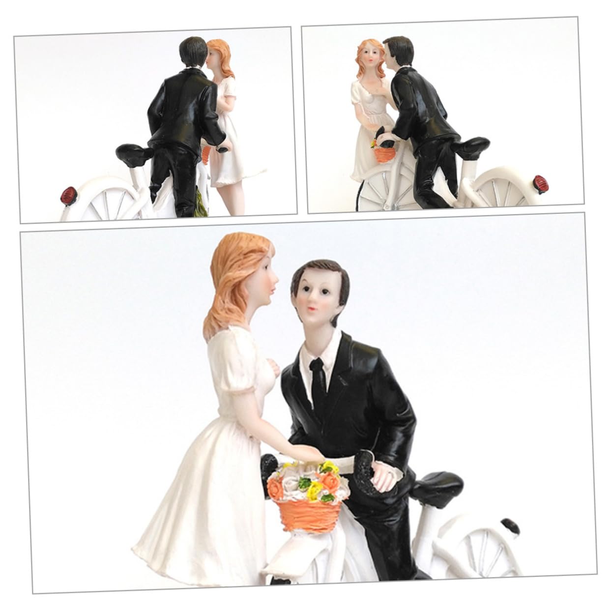Holibanna Braut Und Bräutigam Fahrrad Kuchenfigur Tortendekoration Für Hochzeiten Liebevolles Hochwertigem Resin Verspielte Tischdekoration Für Unvergessliche Feiern
