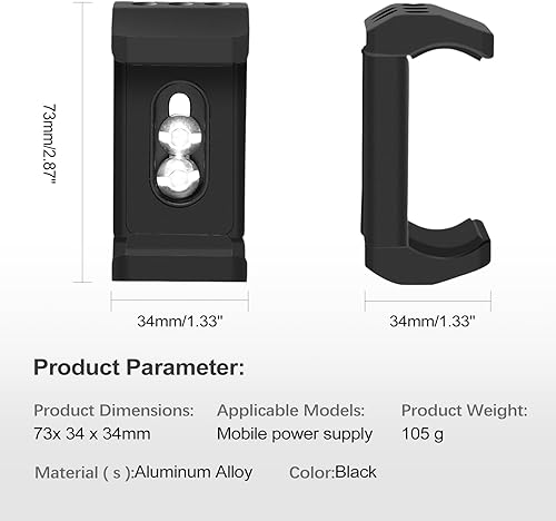 Miniatura 5 de Soporte de abrazadera ajustable para disco duro externobanco de energía, soporte de banco de energía externo deslizable para unidad de estado
