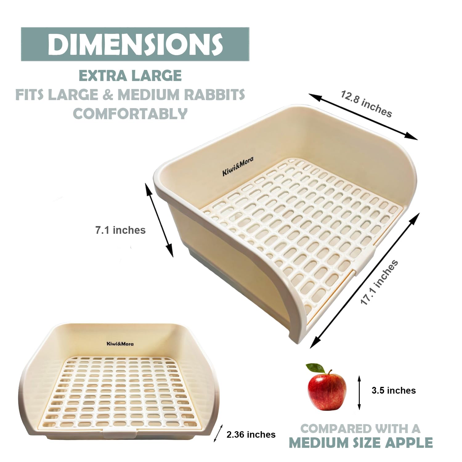 Rabbit Litter Box - Extra Large Bunny Litter Box, Easy to Clean and Disassemble, Prevents Odors and Stains. Training Toilet Pan for Guinea Pig, Hamster, Kitty, Ferret, Galesaur,Chinchilla - image 2