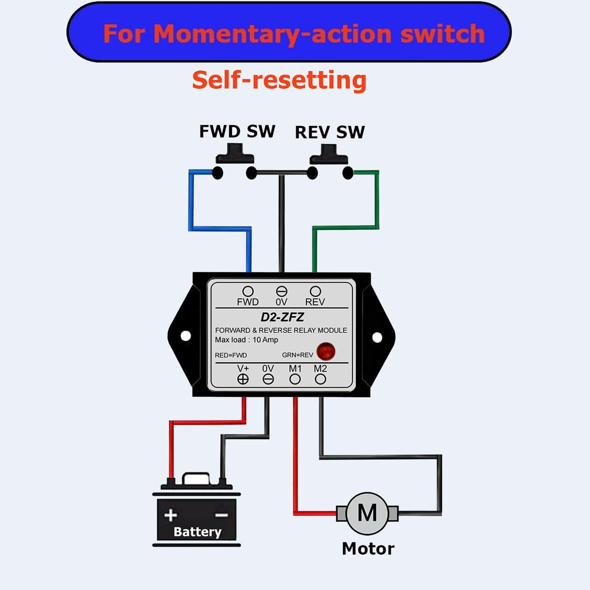 Module de relais avant et arrière DC 12 V, moteur/actionneur linéaire, module de relais avant et arrière, pour moteurs de treuil, chasse-neige, ascenseurs - D2