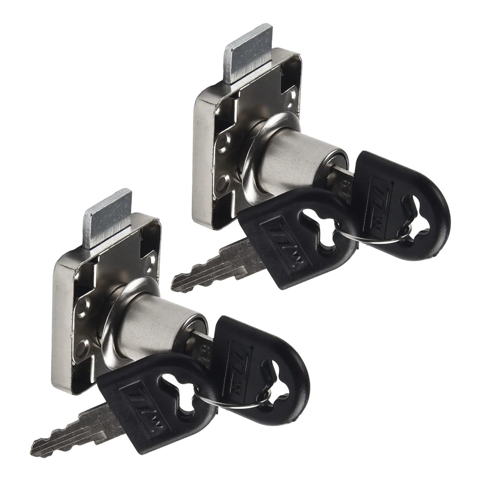 Cam Lock 2PCS Furniture Drawer Lock Desk Wardrobe Cabinet Door Locks Bedside Bookcase Cam Matching Key for Hardware Tools for Cupboard(16x21mm)