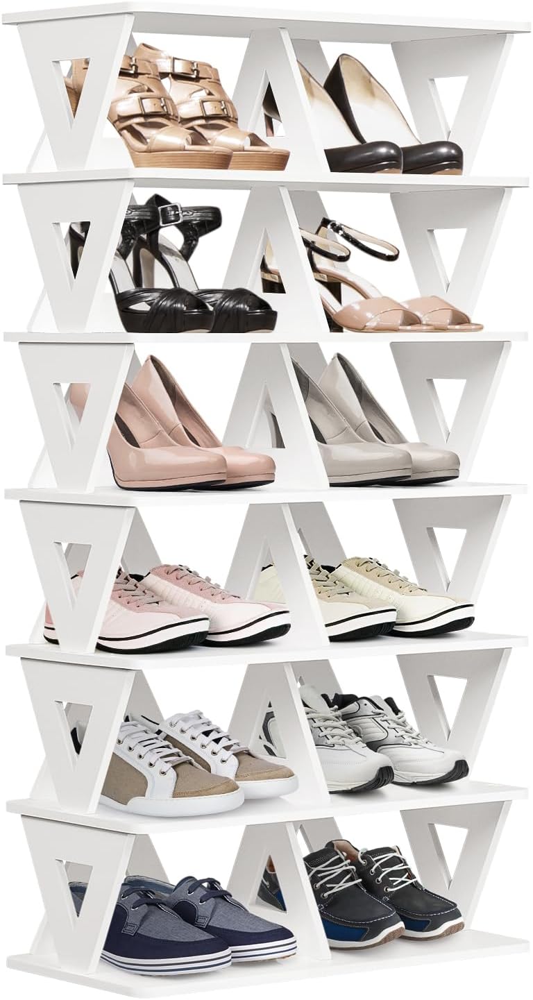 Nisorpa 7 Tier Tall Narrow Shoe Rack For Entryway Vertical