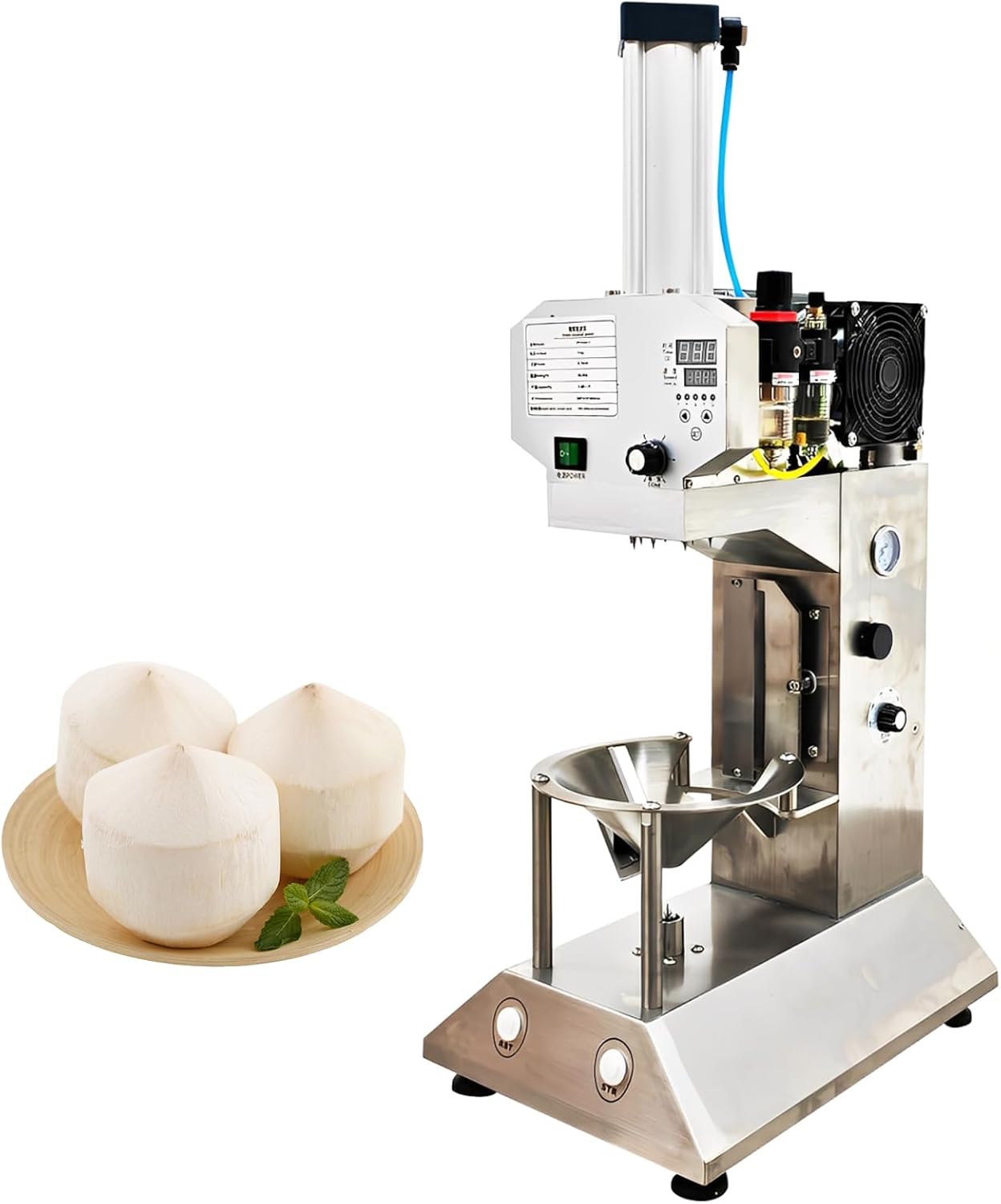 Automatic Coconut Shelling Trimming Machine for 4.72-9.06inch Coconut Opener 5-6s/pcs Peeler Coconut Cutter Tool Full Automatic Coconut Peeling Machine 110V 750W
