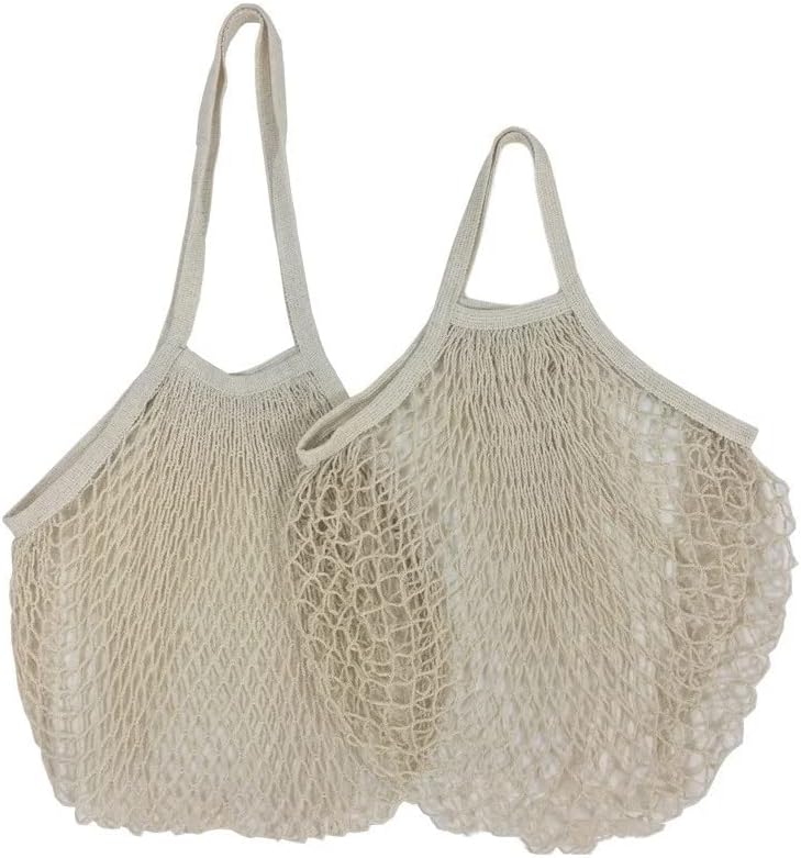 Ncnact Bolsa portátil ecológica, bolsa portátil de estilo minimalista, reutilizable, lavable, organizador orgánico de mango largo