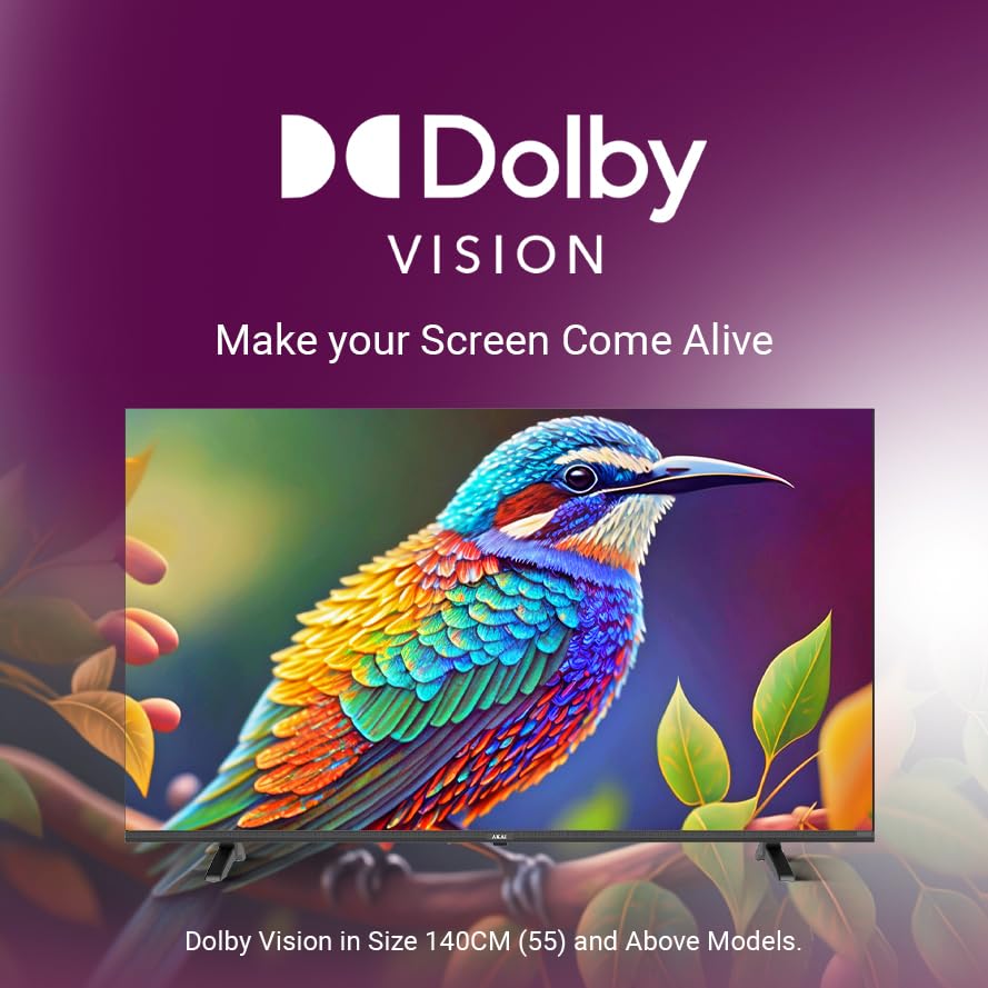 Image with 'Dolby VISION' logo and a colorful bird on a branch, representing lifelike visuals
