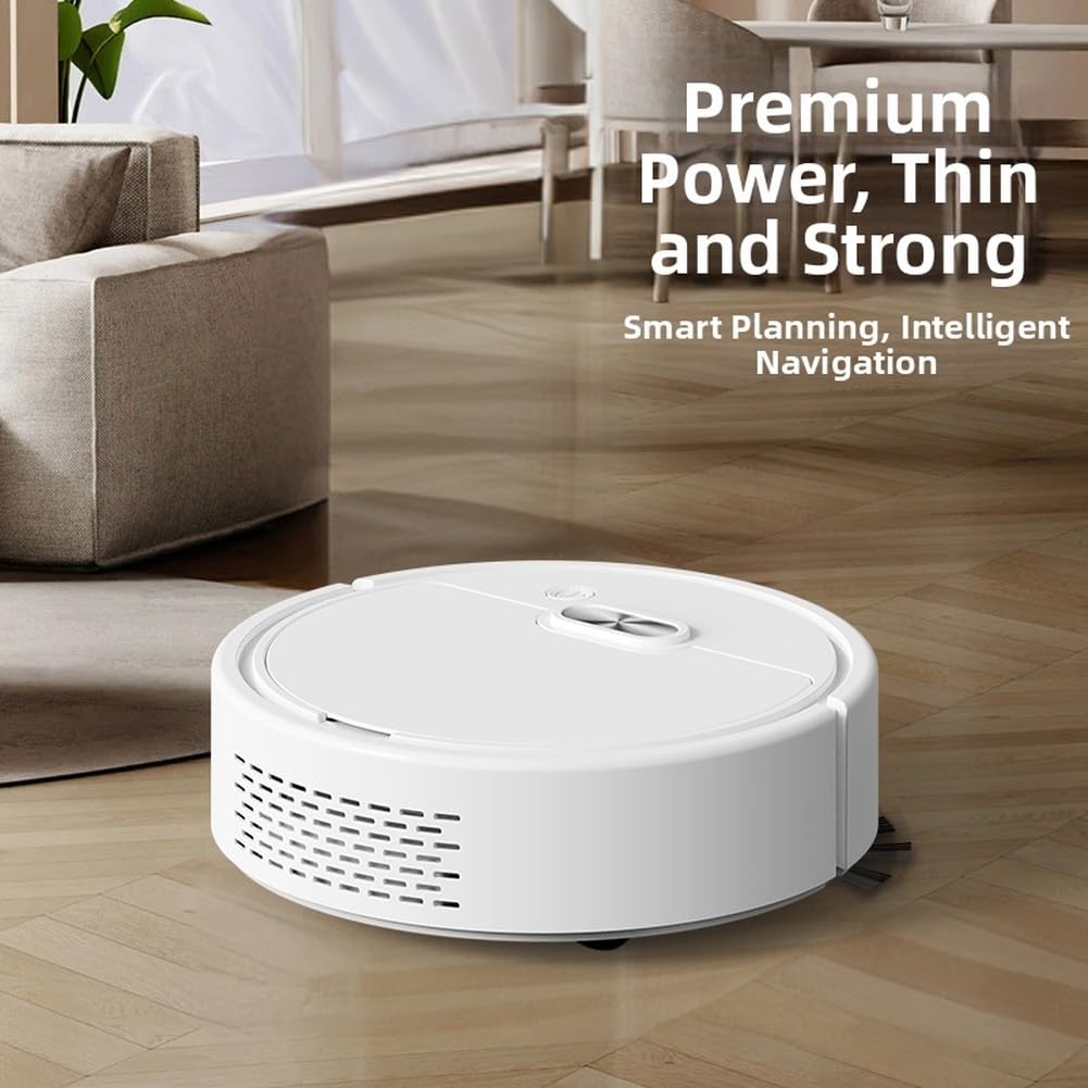 3-en-1 Robot Aspirador y fregona para el mantenimiento del piso en el hogar Sistema de control de fregona húmeda y sensores inteligentes de prevención de obstáculos (negro)