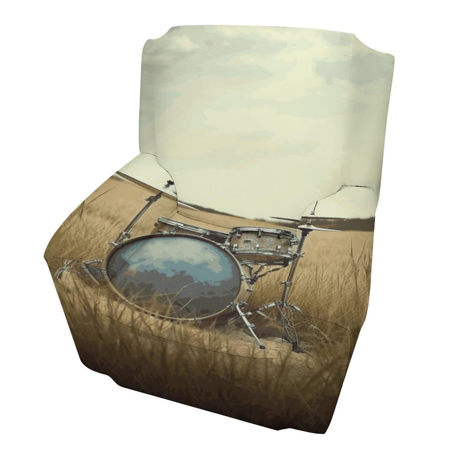 Fekiloot Style Music Drum In Field Couch Cover Sofa Cover Sofa Slipcover