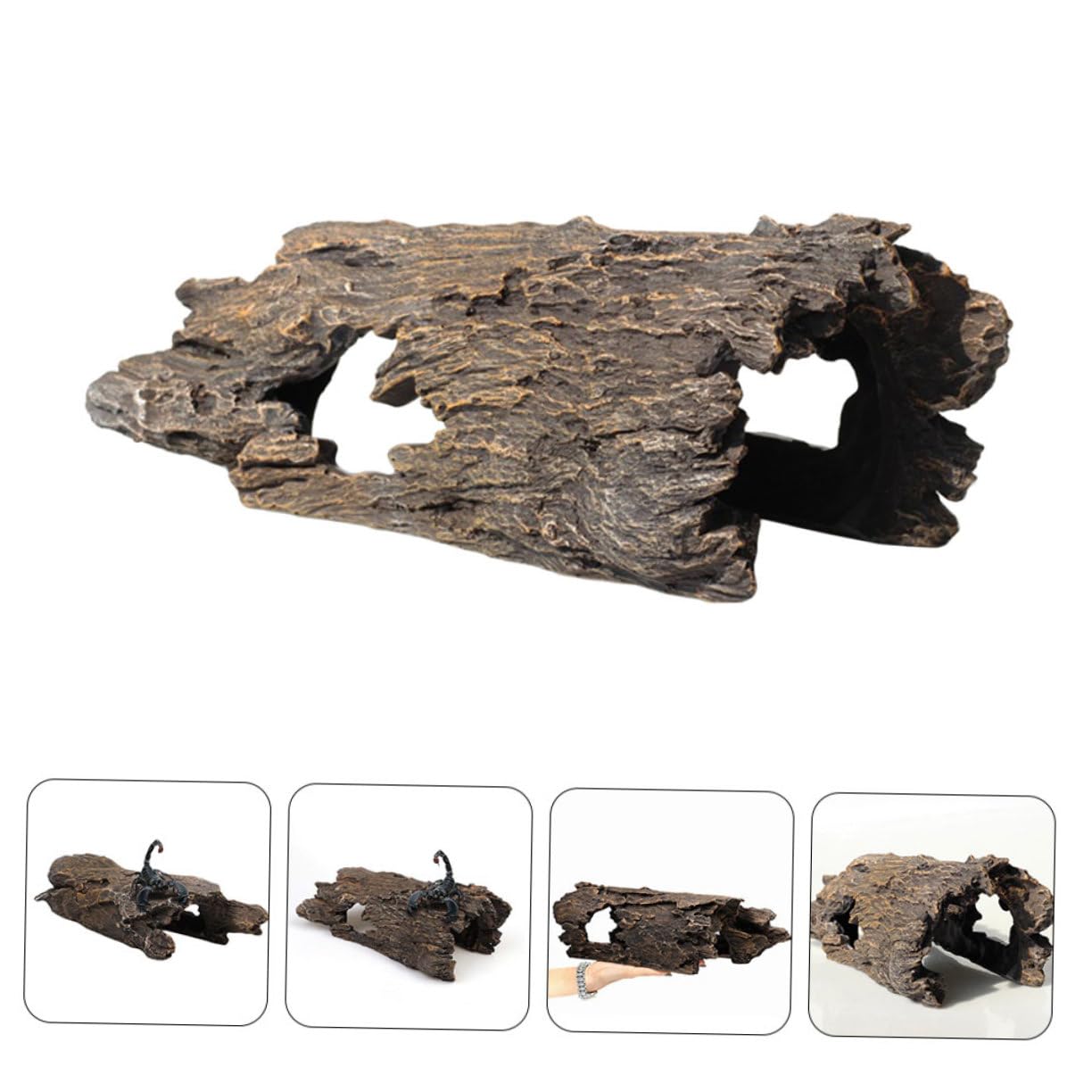 TOYANDONA Decoración De Koi De Árbol Simulado Resina Tocón De Árbol para Acuario Decoración De Paisaje De Acuario para Ocultar y Jugar Peces Añade Un Toque Natural Pecera