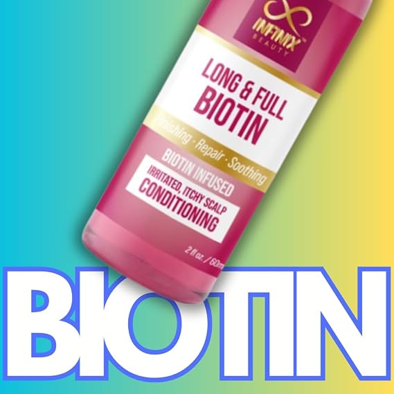 Infinix Biotin Hair Oil: Advanced growth serum for fuller, thicker hair & soothing scalp care. Non-greasy, 2oz/60ml, pack of 5