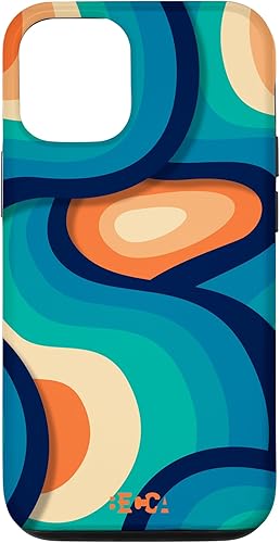 iPhone 1212 Pro Retro Groovy Liquid Swirl Wave Raya Psychedelic - Carcasa para teléfono móvil, color azul