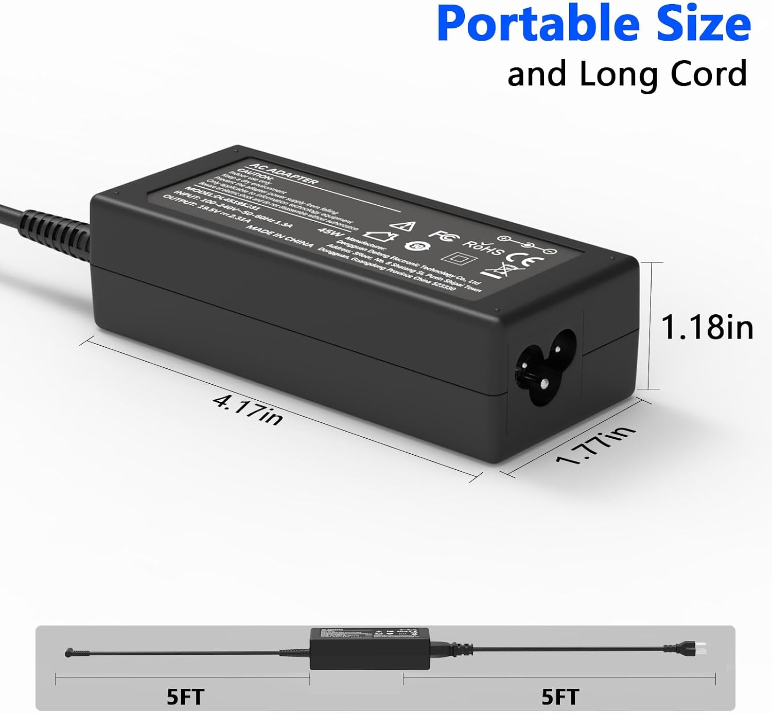 Replacement for HP Laptop Charger 45W;Compatible with HP Stream Pavilion Laptop Computer Blue Tip Power Adapter