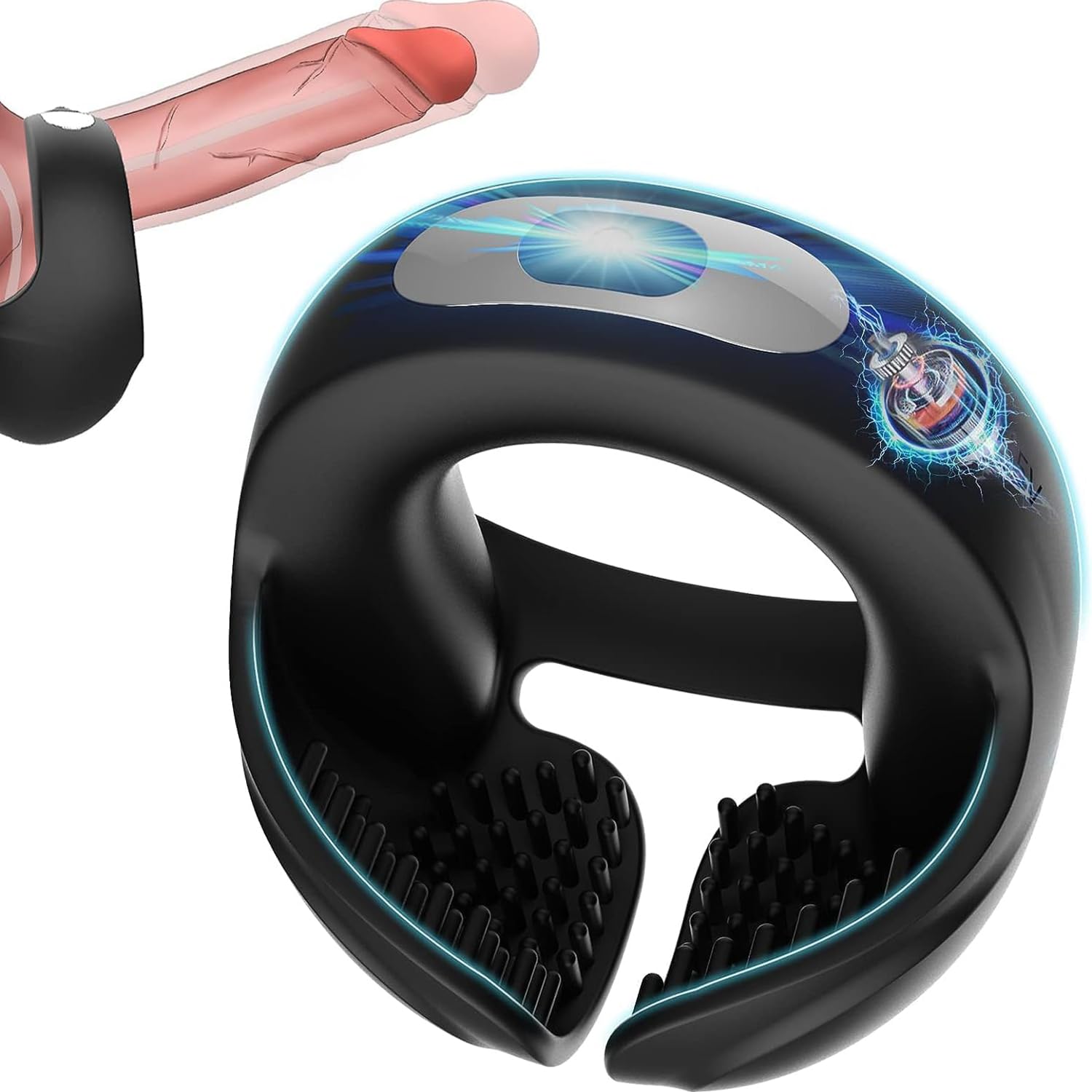 Anello Fallico Vibrante, Anello Fallico in Silicone Elastico Con 10 Modalità Di Vibrazione Per/Stimolazione Dei Testicoli, Anelli Per Testicoli Impermeabili Vibratore Per Coppia Giocattolo Sessuale