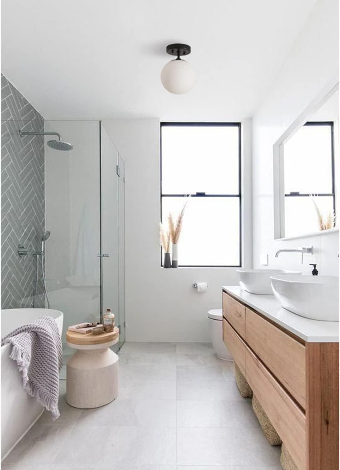 Soft Black Semi Flush Mount Ceiling Light Fixture, Frosted Glass Shade Vintage Close to Ceiling Light Fixture, Modern Indoor Flush Mount Light for Bedroom, Entryway, Corridor, Room Decor Lamp