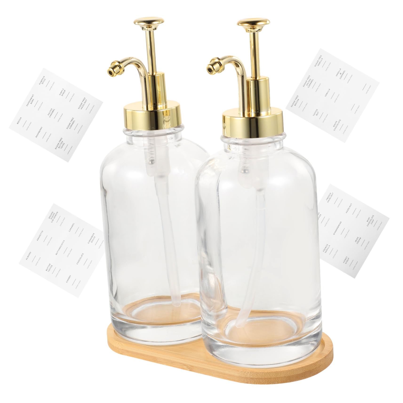 Didiseaon Distributeur de Sirop en Verre 1 Set à Pompe Design Décoratif