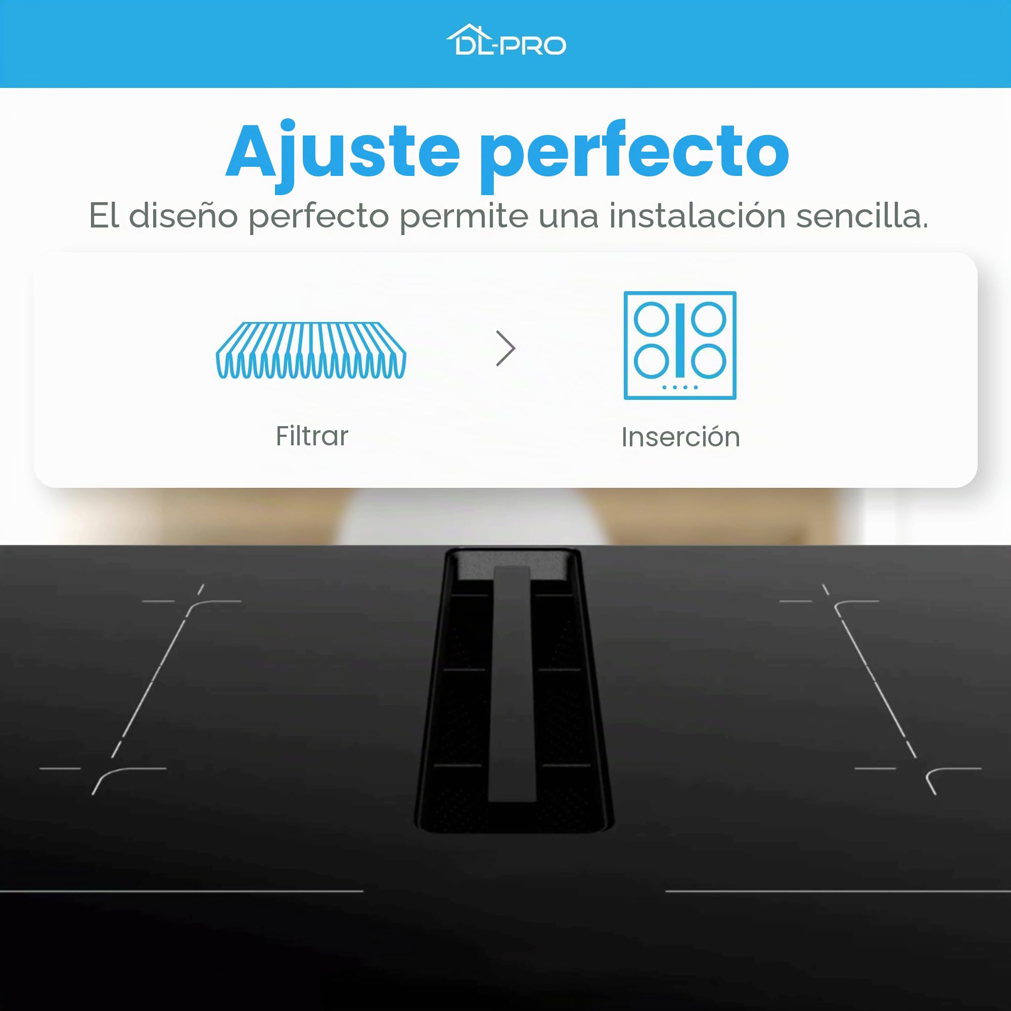 DL-pro Clean Air - Juego de 4 filtros de carbón activo para campana extractora Bosch HEZ9VRCR0 | Siemens HZ9VRCR0 | Neff Z821VR0 | Gaggenau CA282111 | Constructa CZ9VRCR0 192 x 75 x 35 mm