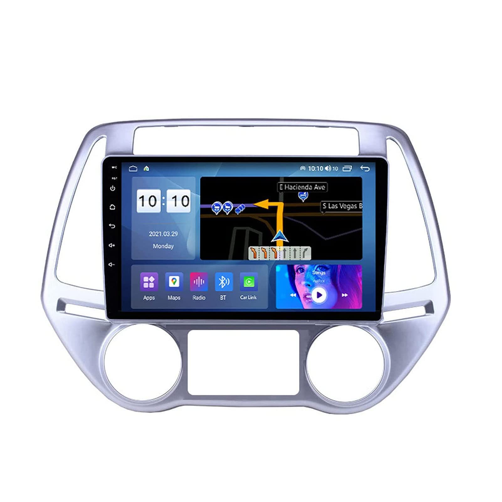 Android car Stereo Double din with GPS Navigation for Touch Screen Car Head Unit for Hyundai I20 2012-2014 MP5 Player FM Radio Bluetooth Mirror Linkfor Android/iOS SWC