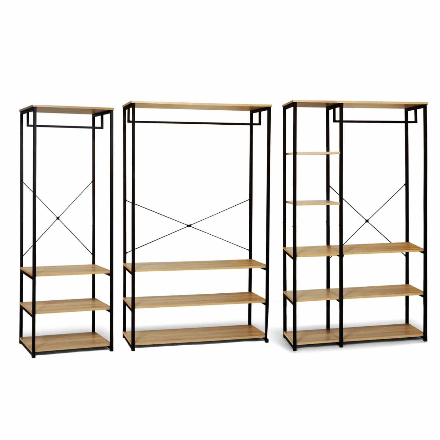 IDMarket - Vestidor modular XXL, gran capacidad, L. 250 cm, Detroit, diseño industrial